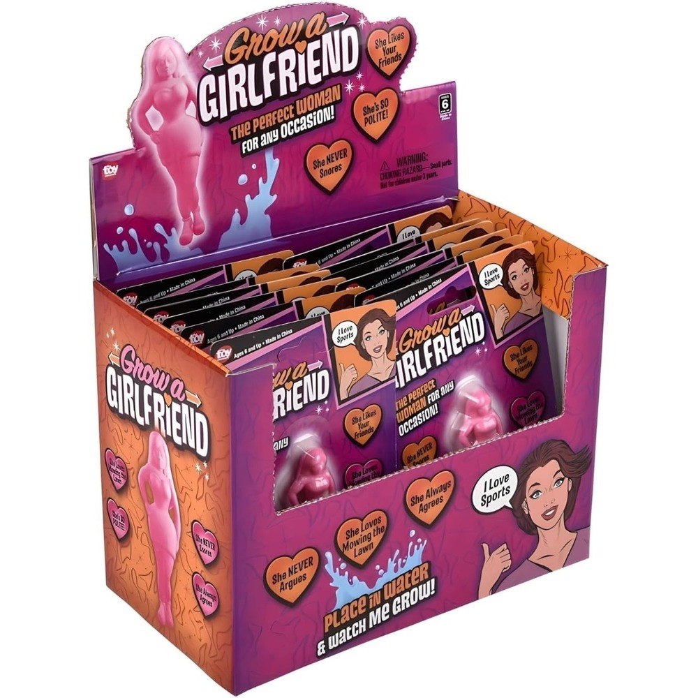 Case of 12 Grow A Girlfriend Water-Activated Expanding Figure w/ Counter Display